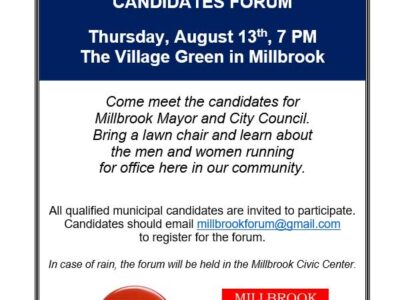 Candidates for Millbrook Municipal Offices to Participate in Forum Tonight at Village Green, 7 p.m.; Public Invited