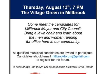 Candidates for Millbrook Municipal Offices to Participate in Forum Tonight at Village Green, 7 p.m.; Public Invited