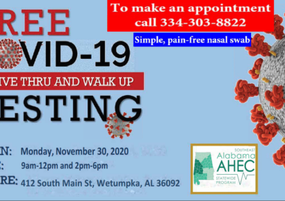 FREE COVID Testing Available Today in Wetumpka
