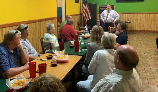 State Health Officer Pays Visit to Lions Club Meeting; Art Faulkner Presented with Award