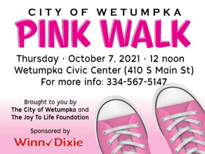 ‘Pink Walk’ Coming to Wetumpka Civic Center in the Search for Cure for Breast Cancer; Other Events