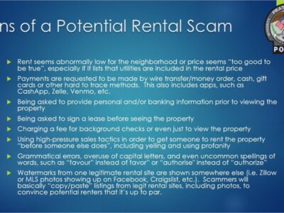 Prattville Police Department Offers Tips to Avoid Rental Scams