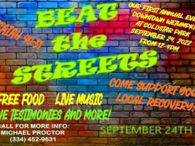 “Beat the Streets” Prevention and Recovery Resource Group to Host Inaugural Event at Gold State Park on Saturday, September 24