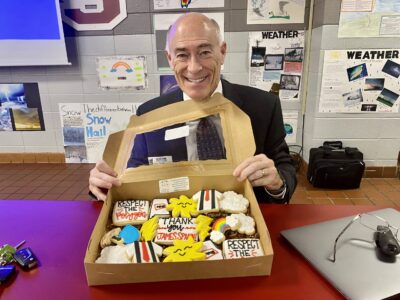 Meteorologist James Spann visits Millbrook Middle School