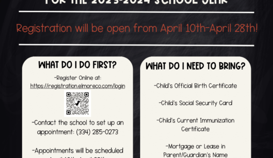 Coosada Elementary Kindergarten Registration Information