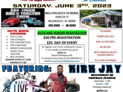 Billingsley High to host Bear Fest June 3 with Music, Auto Show and Vendors