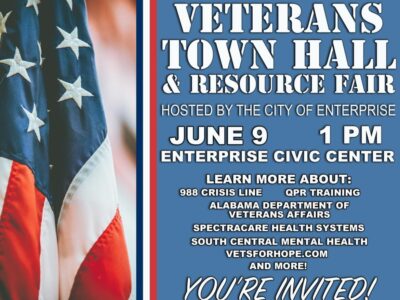 Alabama’s Challenge, City of Enterprise to Host Veterans Well-Being Town Hall and Resource Fair
