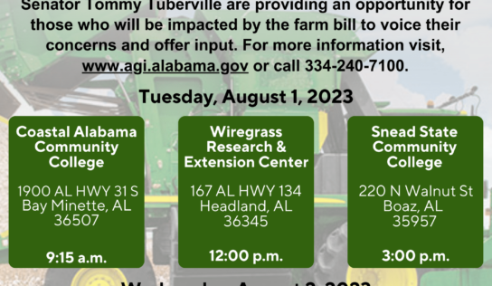 Coming to AWF: Commissioner Pate Hosts Farm Bill Discussion Tour with U.S. Senator Tuberville
