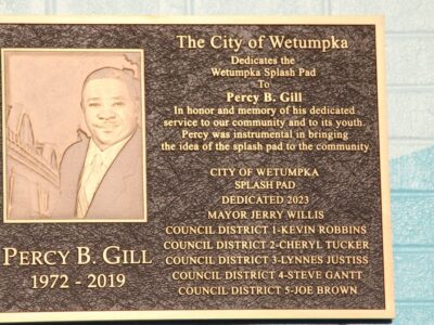 Wetumpka Splash Pad Dedication honors, remembers Percy Gill’s service, vision