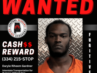 Fugitive Daryle Riheem Gardener sought by ALEA; thought to be in Montgomery area