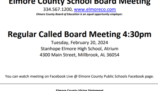 Elmore County School Board to meet Feb. 20