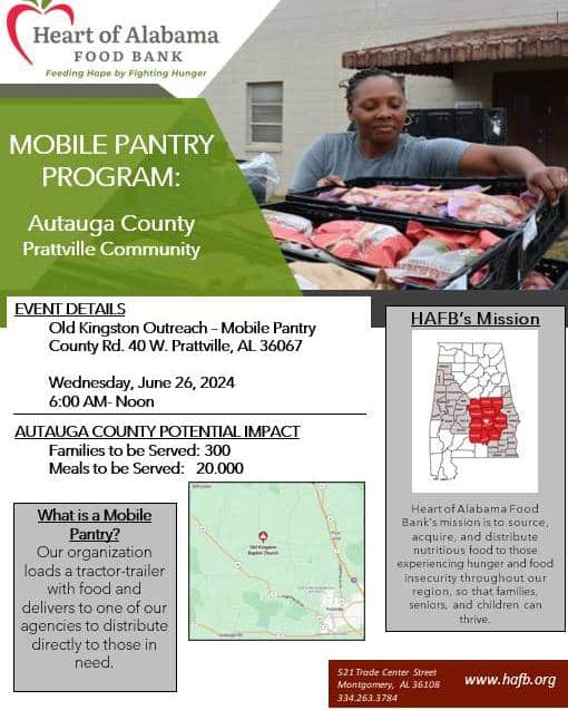 Mobile Food Bank coming to Old Kingston MBC Wednesday