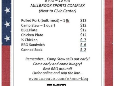 The Millbrook Men’s Club 4th of July BBQ is coming; remember to make online orders