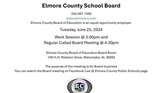 Elmore County School Board meets today at 3 p.m.
