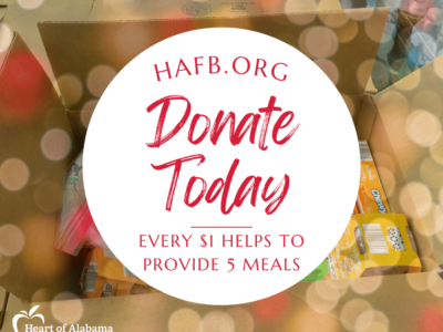 Consider Heart of Alabama Food Bank when it comes to donations!