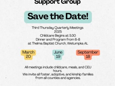 Elmore County Foster & Adoptive Parent Support Group to host quarterly meetings