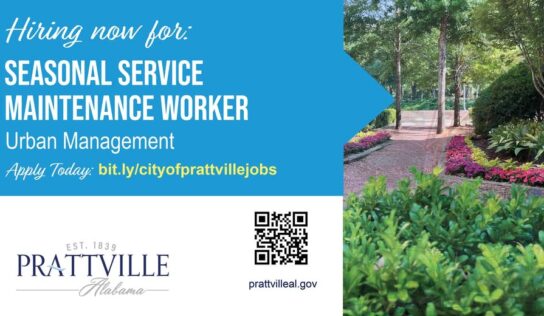The City of Prattville is hiring for seasonal work