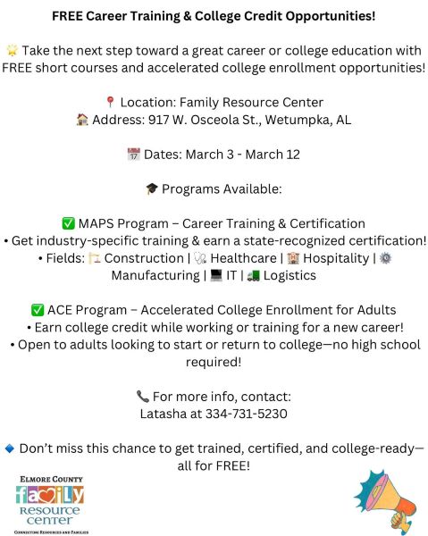 ECFRC offers FREE Career training, college credit opportunities in Wetumpka