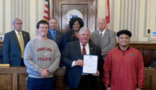 State Champion Wrestler Dominic Sager recognized during Commission Meeting