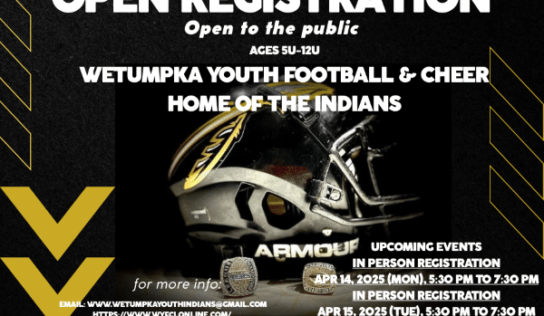 Open Registration for Wetumpka Youth Football, Cheer announced