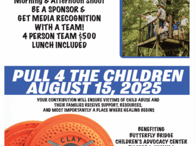 Butterfly Bridge CAC to host 8th Annual Clay 4 Kids Fundraiser to benefit Child Abuse Victims locally