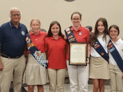 American Heritage Girl Abby Sumner recognized by Millbrook Mayor for service project award