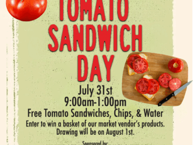 FREE Tomato Sandwich Day coming to Wetumpka Farmers Market July 31